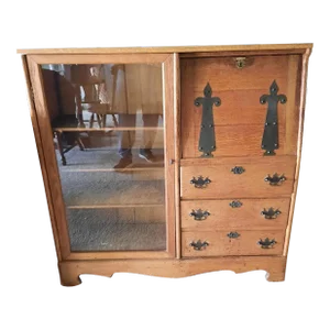 Early 1900’s Antique Mission-Style Side-By-Side Secretary