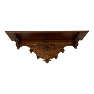 Mid 20th Century Hand Carved Victorian Style Wall Shelf, Bracket For Sale
