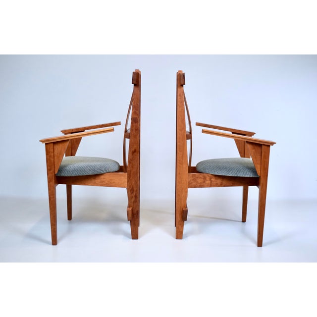 2000 - 2009 Arts and Crafts Douglas Green for Green Furniture Design Armchairs For Sale - Image 5 of 15