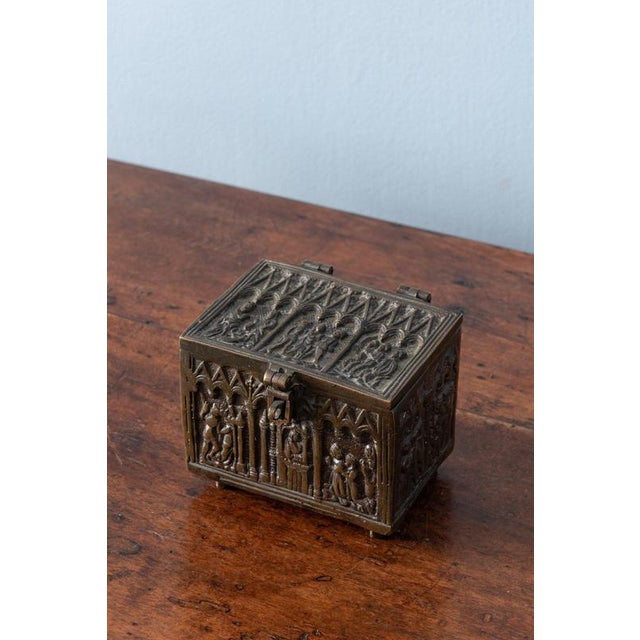 Brown Gothic Revival Bronze Casket Box, 1880 For Sale - Image 8 of 12