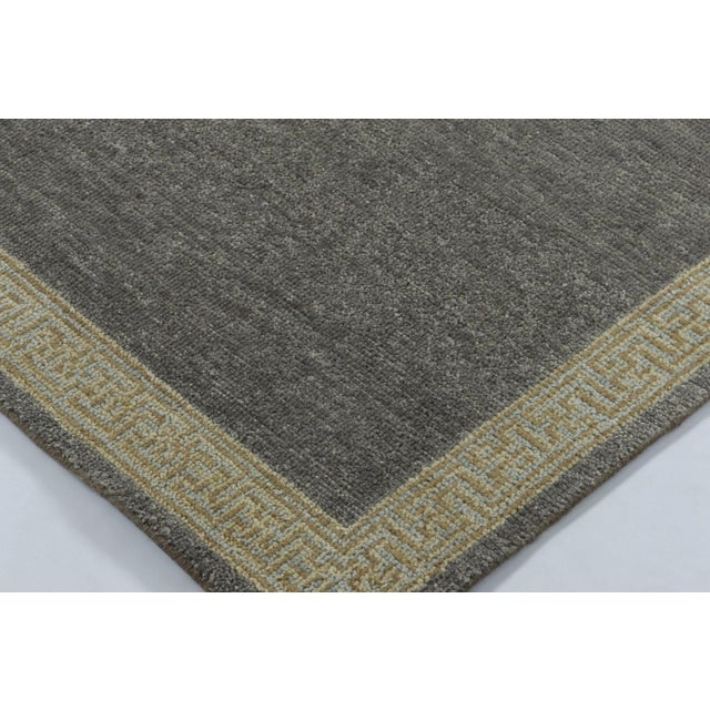2010s Rug & Kilim’s Distressed Tiger Runner Rug in Gray With Beige and Black Pictorial For Sale - Image 5 of 7