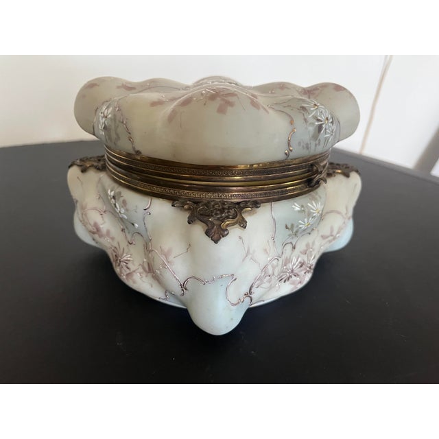 Large Antique Wavecrest Dresser Box Floral For Sale - Image 6 of 8
