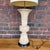 This Mediterranean inspired carved lamp is a unique addition to any brutalist or MCM collection. Featuring an off white...