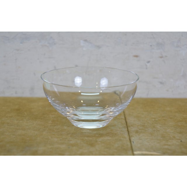 Late 20th Century Late 20th Century Modern Tiffany & Co. Clear Crystal Harmony Centerpiece Serving Bowl With Original Box For Sale - Image 5 of 12