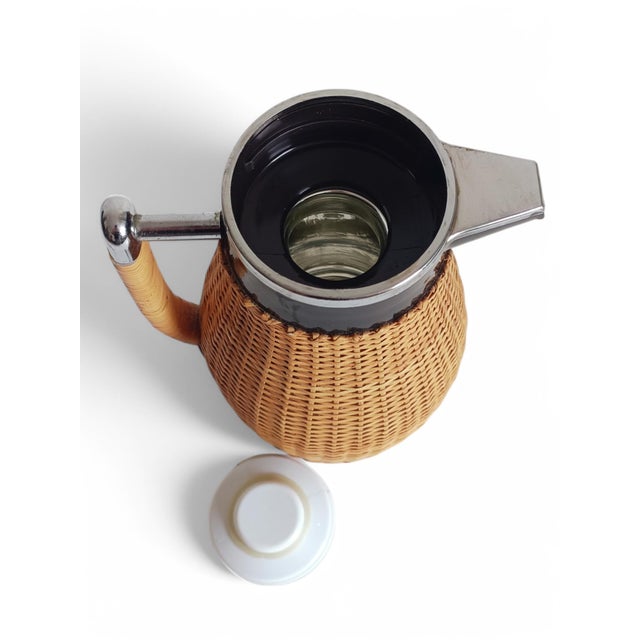 Mid-Century Wicker Lined Thermos Pitcher, Sweden, 1960s For Sale - Image 9 of 11