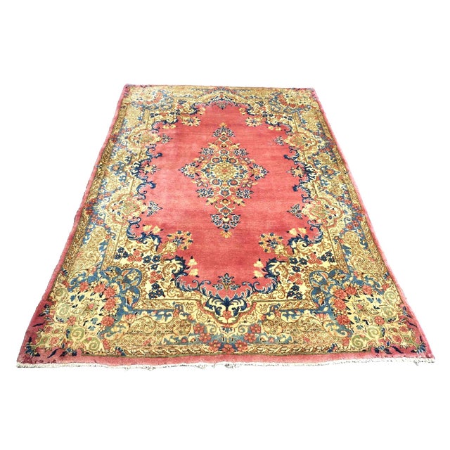 *Close-Out* Condition: Antique Circa: 1930s Origin: Persia Design: Kerman Actual size: 3.10 x 6.0 Color: Red, Blue, Brown,...