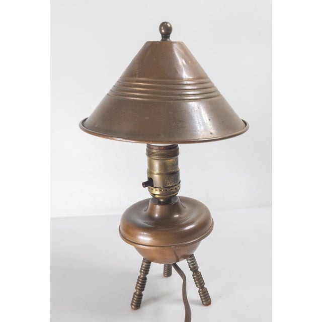 Early 20th Century 20th Century Copper Arts & Crafts Mission Style Desk or Boudoir Table Lamp For Sale - Image 5 of 13