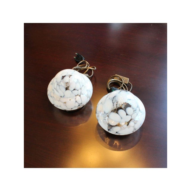 Type Mushroom lamps (in pairs) Date 1970 Model Abatjour Origin Italy State of conservation Preserved Materials Murano...