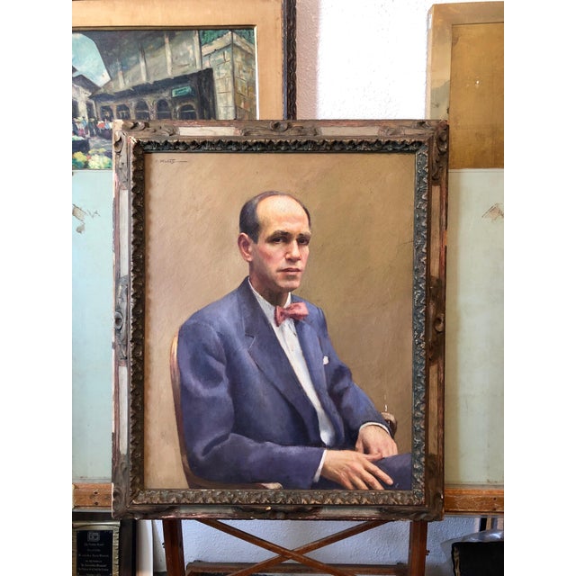 Itshak Holtz, Itzhak Holtz (Judaica Master) Oil Painting Portrait John Sloan Ashcan Artist WPA, c.1940s For Sale - Image 10 of 10