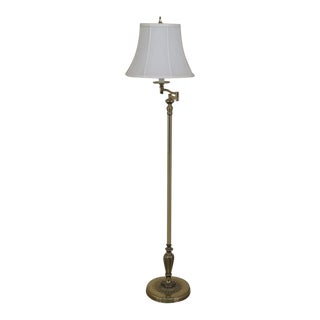 1990s Vintage Regency Style Brass Floor Lamp For Sale