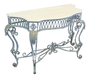 Itailan Style Steel & Marble Console Table