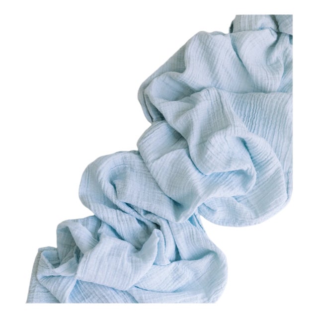 Organic Cotton Table Runner - Tuscan Blue For Sale