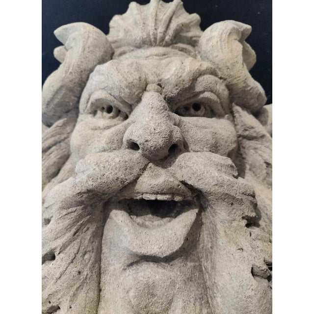 Stone Satyr's Face in Vicenza Stone, Venice, 20th Century For Sale - Image 7 of 9
