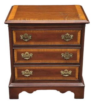 Dixie George III Style Crossbanded Mahogany Bed Side Chest of Drawers