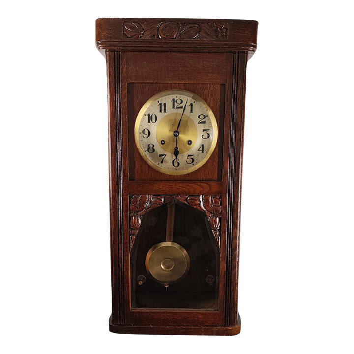 1920's Gustav Becker Westminster Chime Mechanical Wood Wall Clock