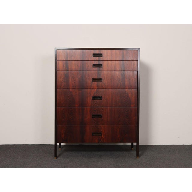 Harvey Probber Vintage Six-Drawer Rosewood and Mahogany Highboy Chest Dresser by Harvey Probber For Sale - Image 4 of 18