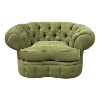 1970s Oversized Chesterfield Style Tub Chair For Sale