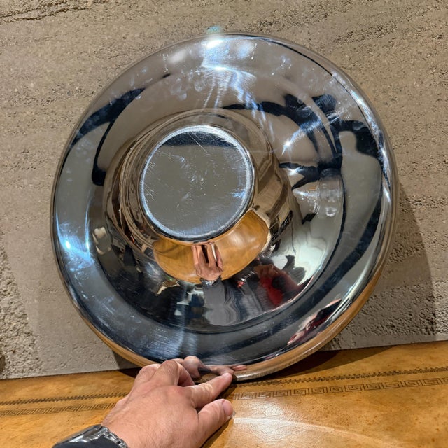 Sleek Modern Tulip Chrome Polished Metal Bowl Post Modern For Sale - Image 17 of 17