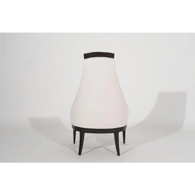 Mid 20th Century Highback Accent Chair in Ivory Mohair, Circa 1950s For Sale - Image 5 of 13