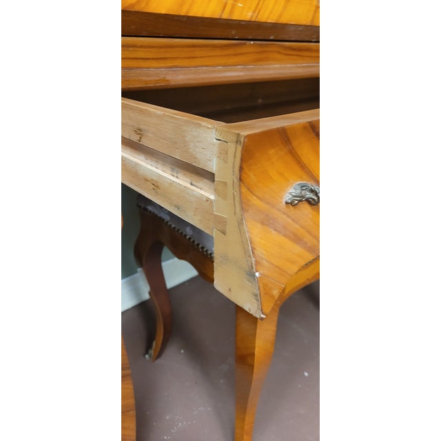 Camel Fine Vintage Inlaid French Secretary Desk For Sale - Image 8 of 15