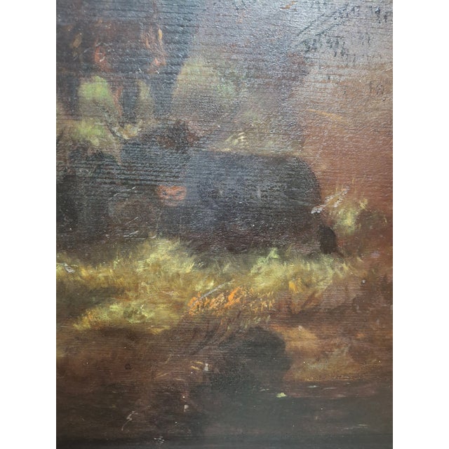 Early 20th Century Landscape Painting With Cattle For Sale - Image 9 of 15