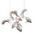 Dune 8 Cluster Chandelier with Silver Anodized Shades by Daniel Becker for Moss Objects For Sale