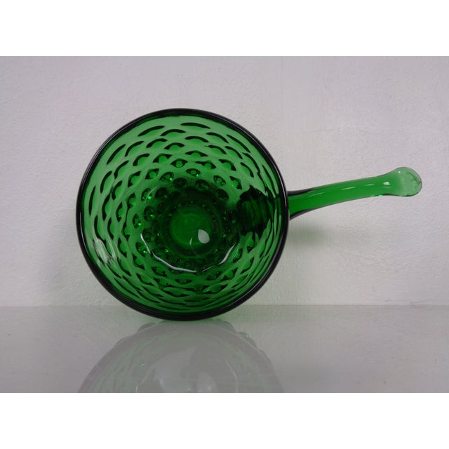 Italian Green Bubble Glass Vase & Bowl from Empoli, 1960s, Set of 2 For Sale - Image 13 of 16
