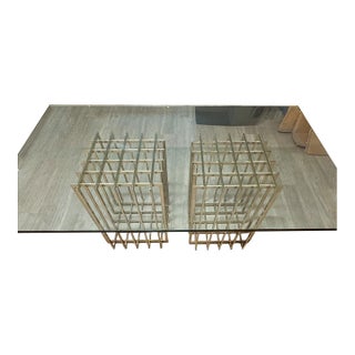 Post Modern Glass Dining Table For Sale