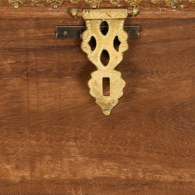 Antique 19thC Zanzibar Omani Teak & Brass Stud & Copper Clad Dowry Chest 1890 For Sale - Image 17 of 18