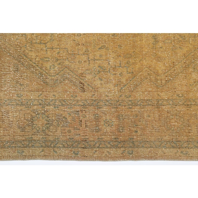 Textile Antique Style Tribal Rug in Rare Monochrome Palette - Vintage Tribal Rug in Rare Golden Olive Tones - 3' 4'' X 5' For Sale - Image 7 of 14