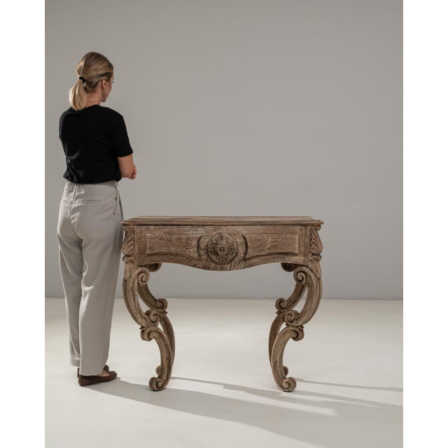 Baroque 19th Century French Baroque Revival Carved Wooden Console Table For Sale - Image 3 of 18