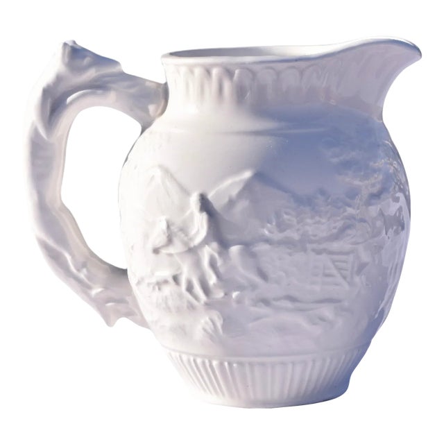 Early 19th Century Wedgwood Creamware Relief Decorated Creamer For Sale