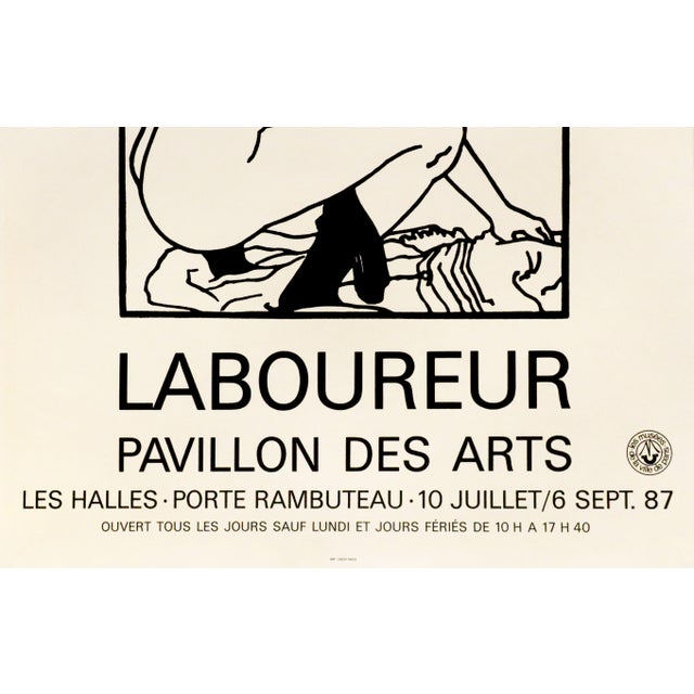 1988 French Exhibition Poster, Laboureur Exhibition at Pavillion Des Arts in Paris For Sale - Image 4 of 4