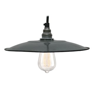 French Grey Enamel Pendant Light, 1950s For Sale