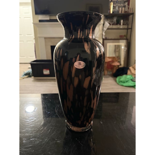 Rare Vintage Vase Murano Italy by Maestri Vetrai Azzurra 15in New For Sale - Image 9 of 12