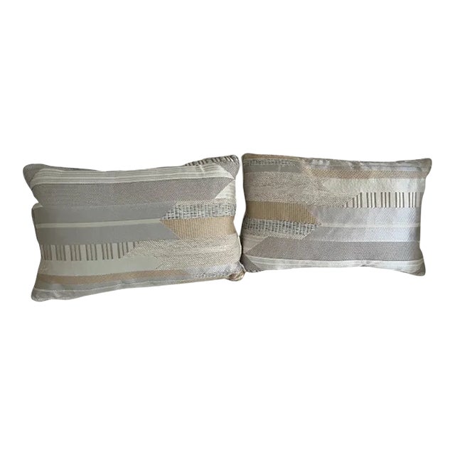 Pair of New Jacquard Pillows Upholstered in Dedar Babelia For Sale