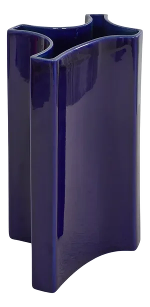 Radiant Blue Vase attributed to Angelo Mangiarotti for Fratelli Brambilla Milan, 1968