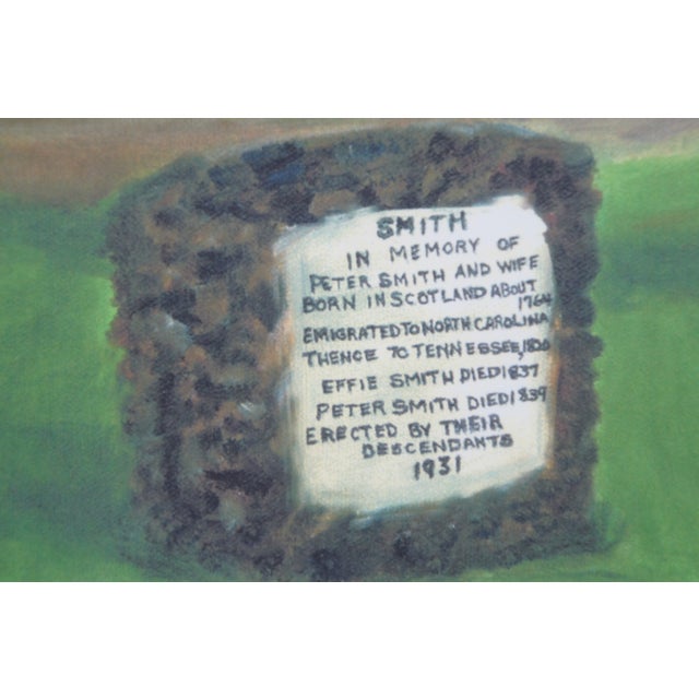 1980s Velma Flatt Cookville Tennessee Smiths Chapel Church Cemetery Print 23" For Sale - Image 9 of 11