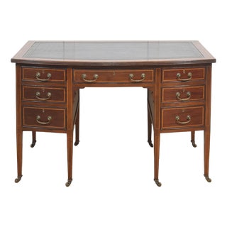 Mahogany Inlaid Writing Desk, 1890s For Sale