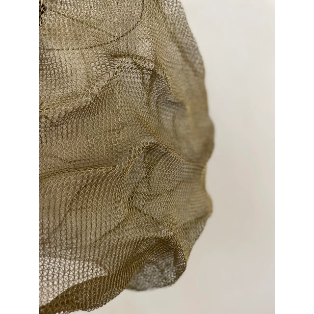 21st Century Handcrafted Knitted Lamp Cloud in Gold Color, D60cm For Sale - Image 9 of 9