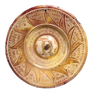Hispano-Moresque Ceramic Charger, 16th Century Glazed Pottery For Sale