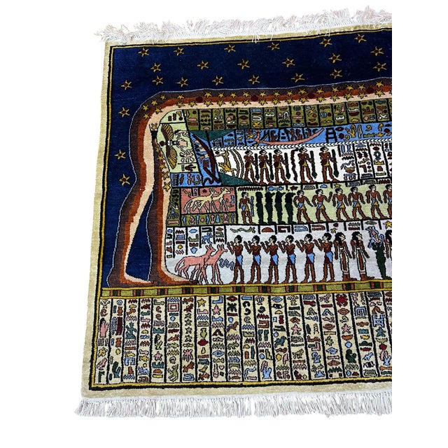 Handmade Silk Egyption Tapestry Area Rug For Sale - Image 10 of 12