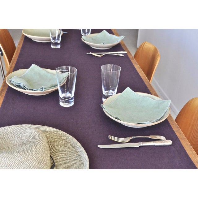Modernplum Plum Textiles Runyon Plum Linen For Sale - Image 4 of 4