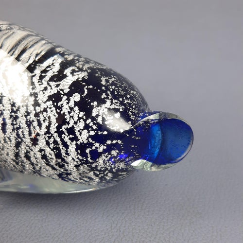 Sommerso Silver & Murano Glass Dolphin Sculpture by Fabio Tosi, 1970s Models & Figurines