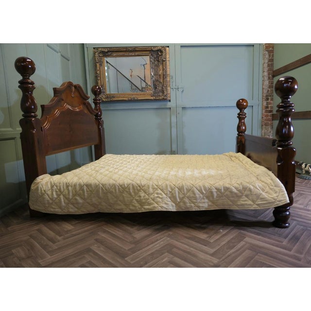 Chunky Pine King Size Double Bed, 1960 For Sale - Image 4 of 9
