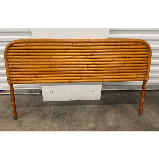 1950's Stacked Rattan Bed, Full Size For Sale - Image 9 of 12