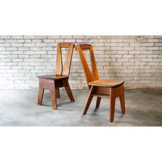 1970s French Modern Brutalist Dining Chairs After Pierre Chapo - Set of 8 For Sale - Image 9 of 18
