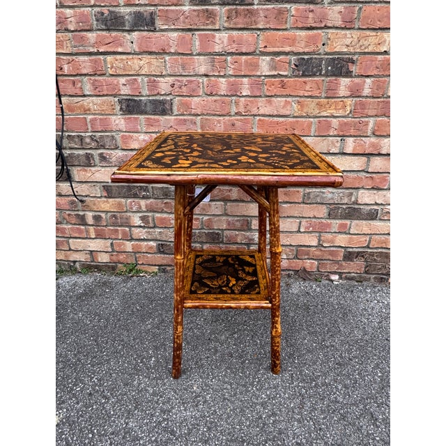 English 19th Century English Bamboo Side Table For Sale - Image 3 of 6