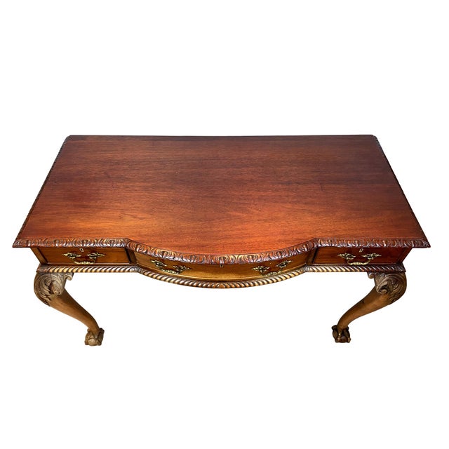 Chippendale Revival Mahogany Three-Drawer Console Table, English, Circa 1880 For Sale - Image 4 of 10
