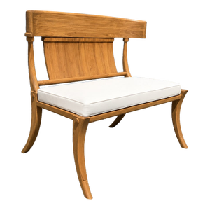 Modern Klismos Teak Patio Bench